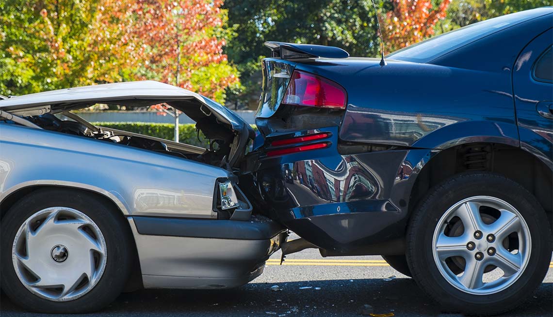 Rear-end fender bender collision damage