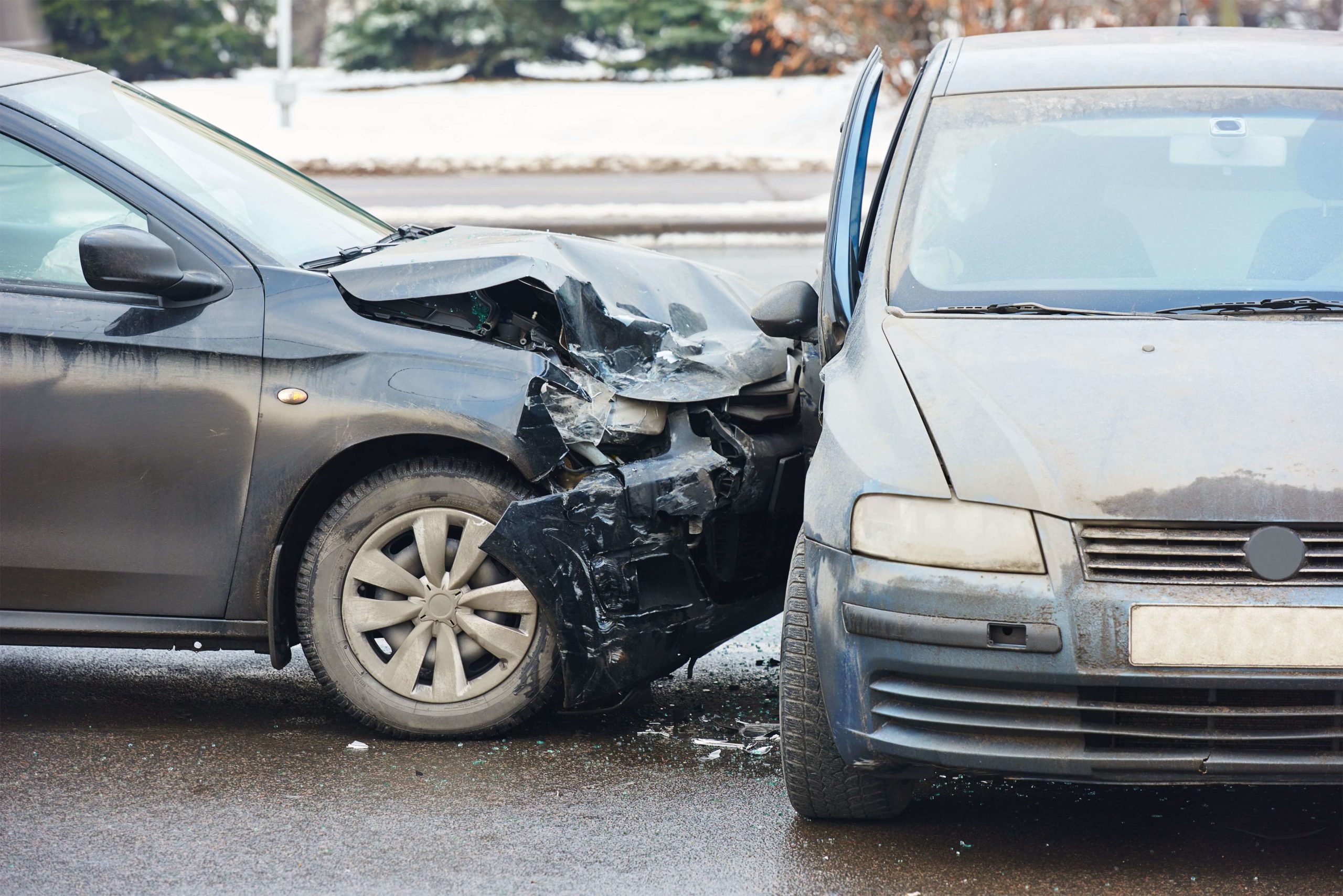 T-bone side impact collision damage